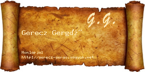 Gerecz Gergő névjegykártya
